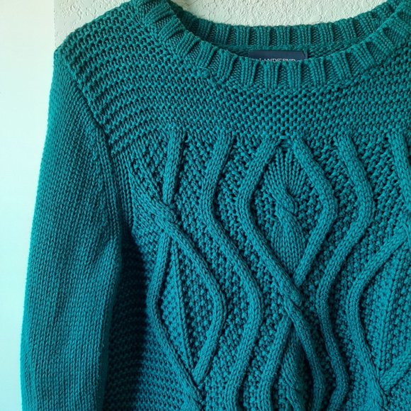 Lands' End Chunky Knit Crew Neck Sweater - Picture 2 of 7